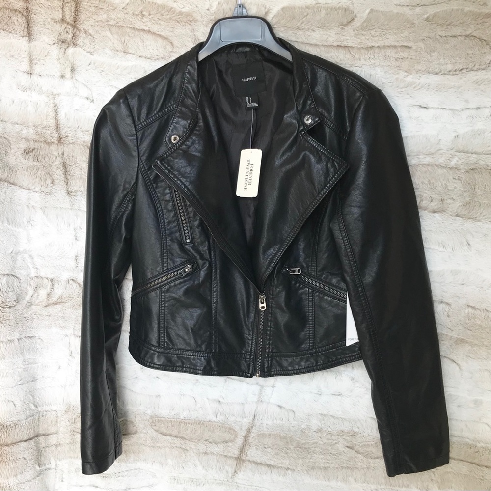 Faux Leather Biker Jacket